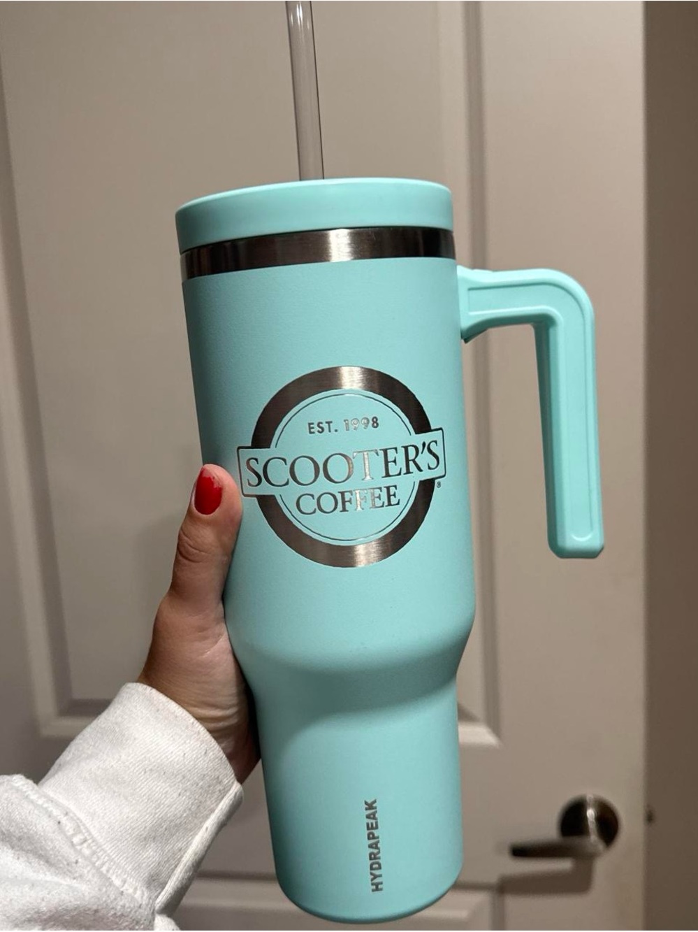 Aqua Travel Mug by HydroPeak - Insulated Handle Mug